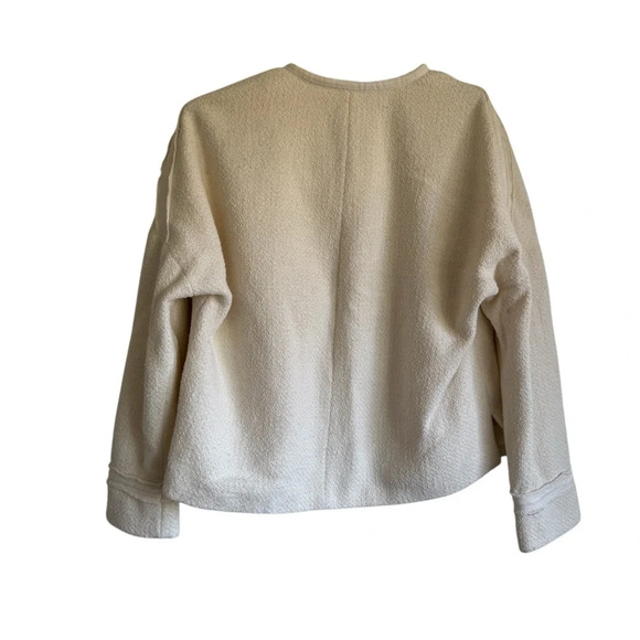 Vince Boucle Texture Drape  Front Cardigan Sweater Jacket Size 6 Boho Minimalist - Picture 4 of 10